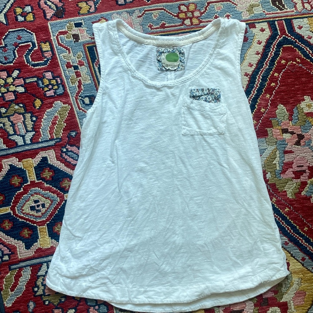 Anthropologie white pocket tank top